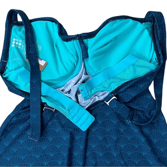 Title Nine NWT Bodacious Tankini Swim
Top Turquoise Floral Detail Blue 32D Beach - Picture 5 of 8